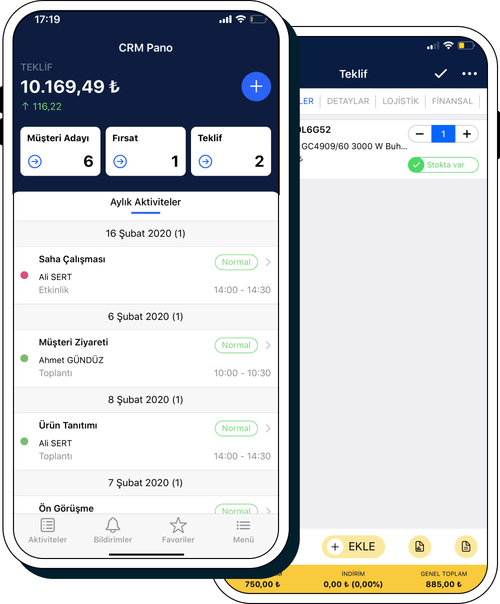 EnterERP mobil uygulama