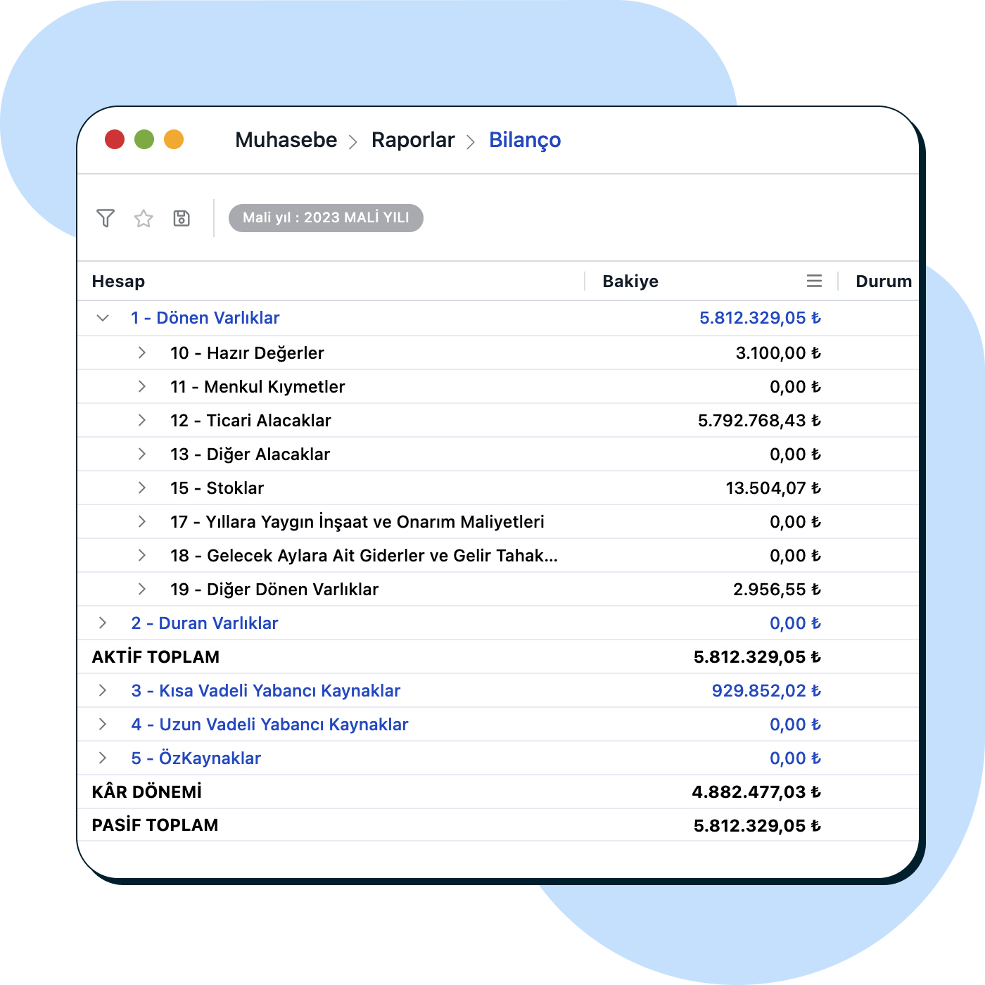 Mali raporlarınızı gerçek zamanlı olarak anlık izleyin.