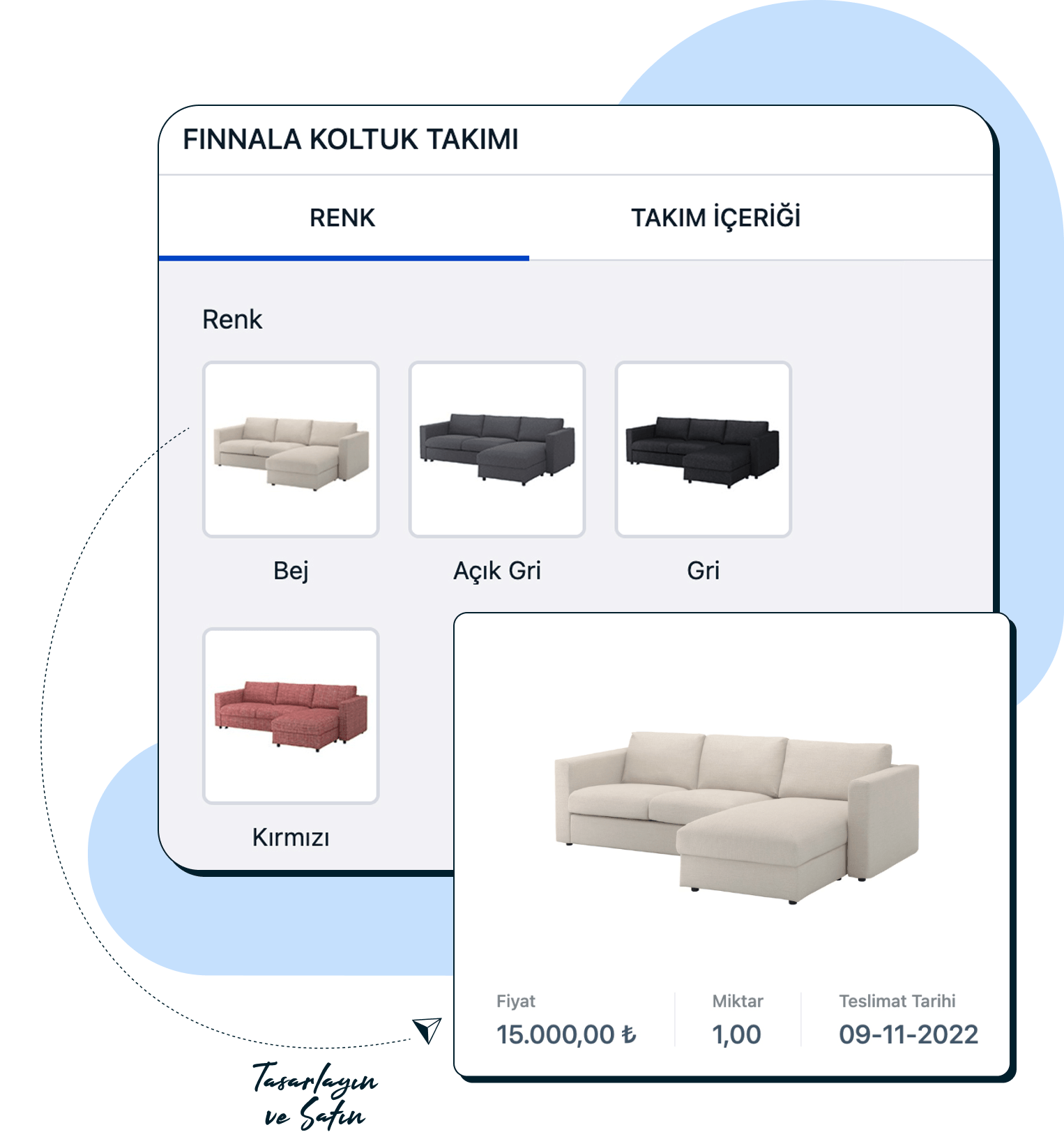 Birden çok varyantı olan ürünlerinizi konfigüre ederek sorunsuz satış yapın.